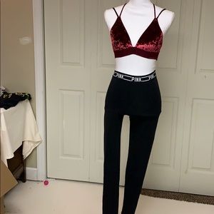 PINK velvet bra and leggings small